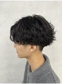 センターパートマッシュ×シャドウパーマ
