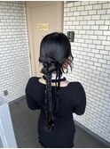 カチモリ　タイトヘア　ベロアリボン