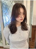 レイヤーカット ブラウンカラー