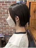 ハンサムショートレイヤーカットミルクティーベージュハイトーン