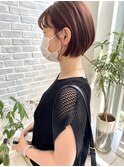 ピンクオレンジショートボブ