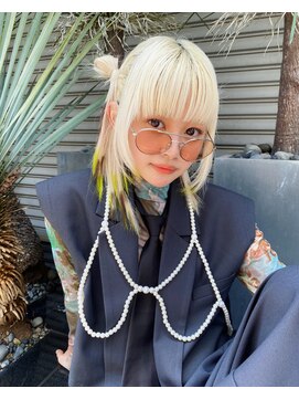 ペレ 渋谷(PELE) ウルフ/マチルダボブ/ピンクベージュ/インナーグレージュ/渋谷