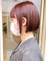 say. ベビーピンク ミニボブ ぱっつん前髪 ショートボブ 韓国