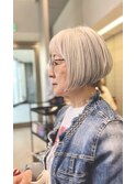 クラシカルボブ 白髪 前下がりボブ