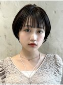 〔岩田莉奈〕地毛風縮毛矯正 ひし形ショートボブ 白髪染め 新宿