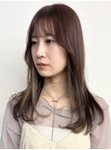 【モリオ松戸　石山】顔周りレイヤーセミロングインナーカラー
