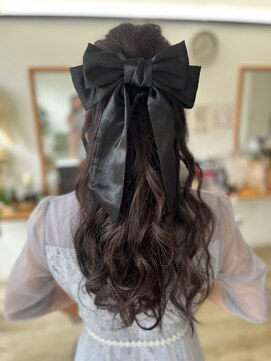 オダンゴヘアー(odango hair) 結婚式ハーフアップ