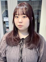 テトラ バイ ネオリーブ 横浜西口店(tetra by neolive)&nbsp;艶髪秋カラー暗めワインレッドレイヤーミディアム横浜