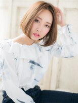 モッズ ヘア 福岡姪浜店(mod's hair)&nbsp;mod's姪浜/スモーキーカラー小顔センターパートワンカールボブj