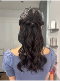 ハーフアップ ヘアセット