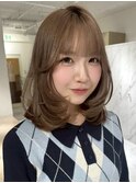 ハイライトカラーミルクティーベージュケアブリーチダブルカラー