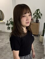 ウノヘアー(UNO HAIR)&nbsp;レイヤーミディアム／オリーブベージュカラー／顔まわりカット
