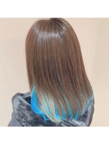 ネオヘアー 曳舟店(NEO Hair)&nbsp;【インナーカラー】アッシュグレー×アクアブルー（曳舟）