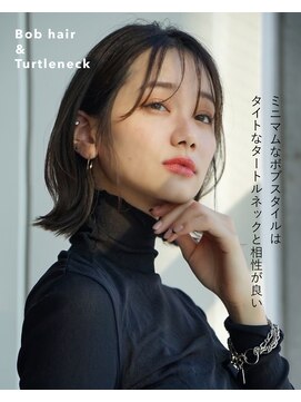 エインアンリー 表参道(AIN.ANLY.) 小顔カットの耳かけボブルフ☆ハイライトカラーピンクベージュ