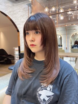 ロンド エスポワール 錦糸町(Lond espoir) ピンクベージュ前髪カタログマルチダボブ【韓国ヘア/鈴木颯】