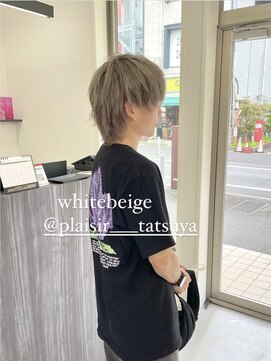 プレジールバイラファブリック(PLAISIR by LA FABRIQUE) PLAISIR/佐々木 ミルクティーカラー メンズ ウルフ 草加