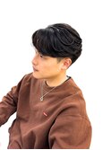 フェザーパーマ×センターパート黒髪/名古屋/名駅
