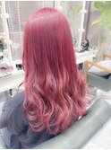 赤髪レッドカラー　ケアブリーチダブルカラー