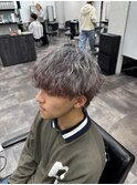 シルバー×エンドカラー赤