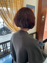 チャプター 問屋町(chapter)&nbsp;ミニボブワインレッド髪質改善ケアブリーチパツっとボブ