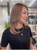 ミルクティーベージュダブルカラーハイトーンレイヤーカット韓国