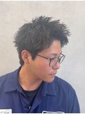 刈り上げセンターパート/波巻きツイストスパイラル/南堀江