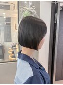 【横浜】小顔ネビージュ黒髪秋色透明感カラーワンレンボブルフ