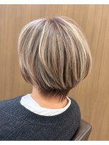 アルファ 深井店(ALPHA)&nbsp;丸みショートボブ×ベージュハイライト