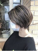 サロンドミルク 溝の口店(salon de MiLK)&nbsp;ハイライトを入れたナチュラル丸みショート
