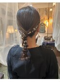 タイト編みおろし×金箔