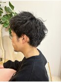 メンズカット　波巻き　ツイスパ　韓国風　センターパート