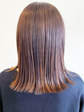 レポヘアー(Repos hair) 20代30代40代大人可愛いハイライトブラウンベージュセミロング