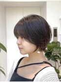 ショート/ショートボブ/グレージュ/透明感/ハンサムショート