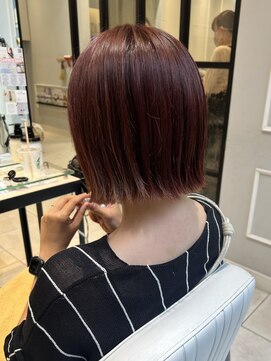 ネオリーブギンザ 銀座店(Neolive GINZA) ブリーチハイライト　レッド系カラー　【銀座】福田