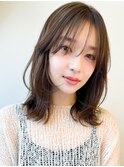 小顔/オリーブカラー/セミウェットウェーブ/くびれヘア