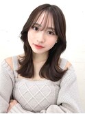 20代30代40代◎前髪パーマ韓国風巻きくすみベージュお団子ヘア