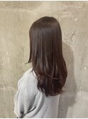 レイヤーカット×ピンクブラウンカラー