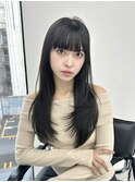 レイヤーカット　赤み消しカラー　前髪カット