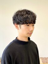 ヘアー アイス 御器所本店(HAIR ICI)&nbsp;メンズショートシャドウパーマスパイキーショート大人メンズヘア