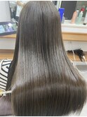 くびレイヤーグレーベージュニュアンスカラー白髪染め白髪ぼかし