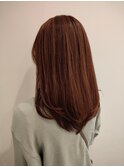 ◎ダブルカラー韓国ヘアー顔周りレイヤーおくれ毛前髪長岡/宮関