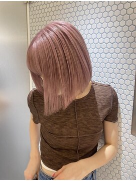 サンクプロジェクト(cinq PROJECT) 韓国ヘアー顔周りレイヤーミルクティーベージュピンクベージュ