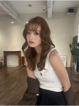 エヌ 大阪梅田店(enu) マロンベージュ×レイヤーカット