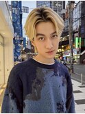 メンズハイトーンナチュラルセンターパート