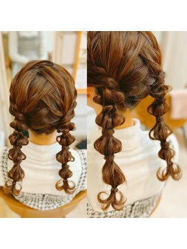 ツイン編みおろし