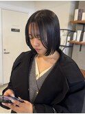 ぱつっとボブ×透明感暗髪