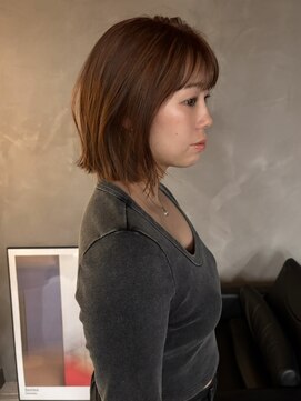 マイル 渋谷(mile) ニュアンスオレンジ×外ハネボブ