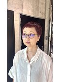 ブリーチなし！ピンクパープルのミニマムショートヘアー