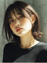 ロッソ 大橋店(Rosso) 耳かけと透け前髪の暗髪ボブ【大橋】