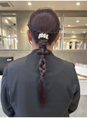 一宮/ぱっつんバング ミントブラウン 結べるくびれボブ